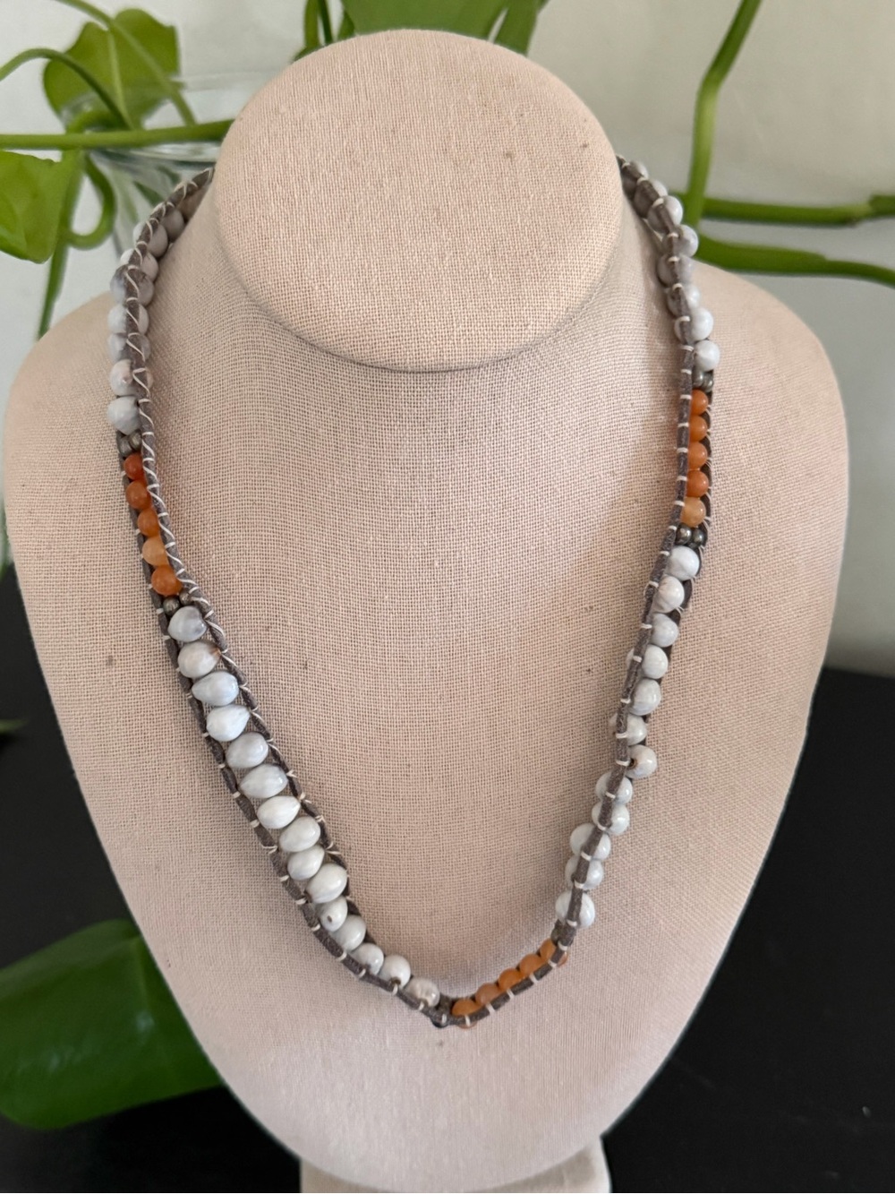 Chan Luu Morganite & Moonstone Beads Wrap Beaded Necklace / Bracelet